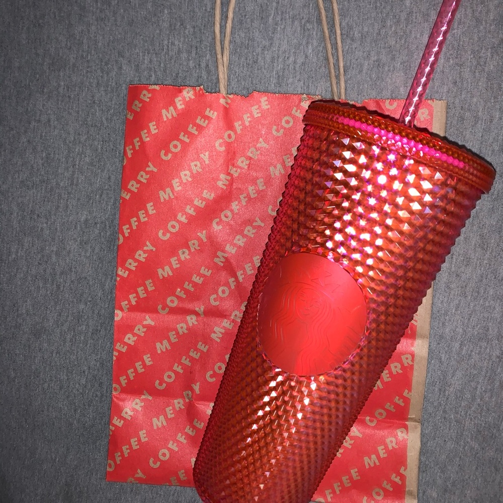 NEW STARBUCKS CHRISTMAS 2019 PINK STUDDED CUP